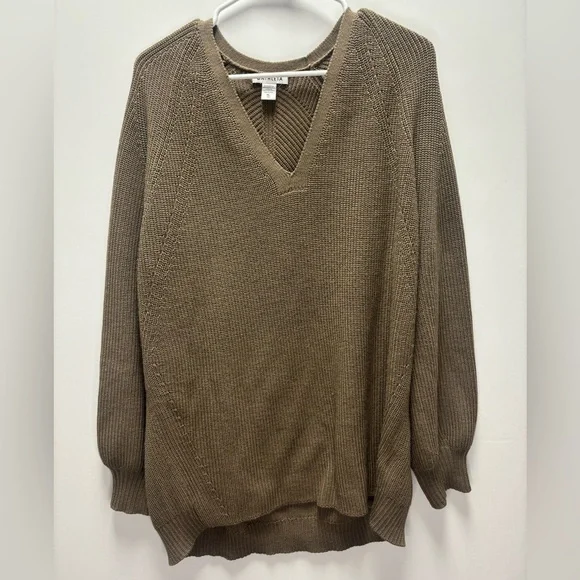 Athleta Hanover V Neck Sweater | Brown Size XL - Picture 2 of 10